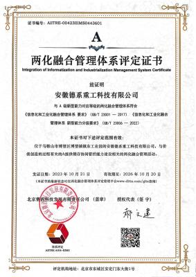 两化融合管理体系A级认证
